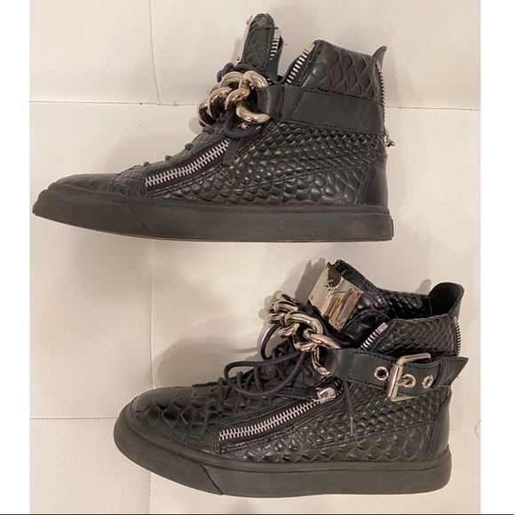 GIUSEPPE ZANOTTI Croc Effect Sneakers Sz40 - Picture 3 of 6